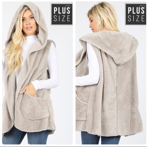 A Girl Thing Jackets & Blazers - ❤️2 for $40❤️PLUS size gray faux fur vest